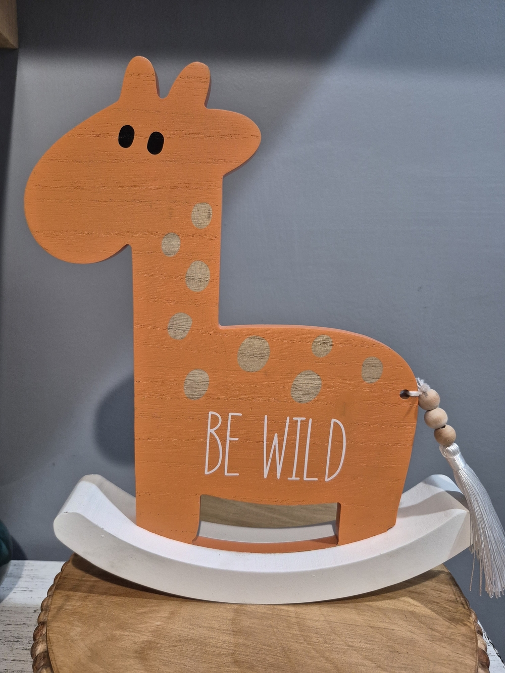 Wooden Giraffe Rocking Nursery Decor Sign Be Wild Safari Room